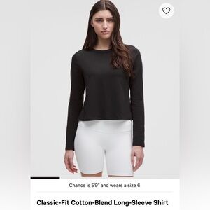 NAVY Lululemon Long-Sleeve Cotton-Blend Top NWT